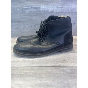 Josef Seibel Ankle Chukka Boots Mens 43 Black Leather Suede Lace Up Zip Combat